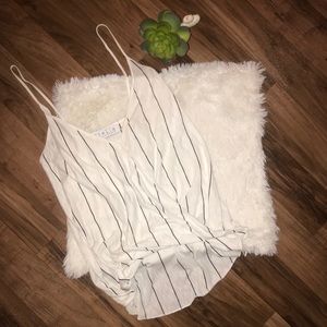 White tank top with black stripes